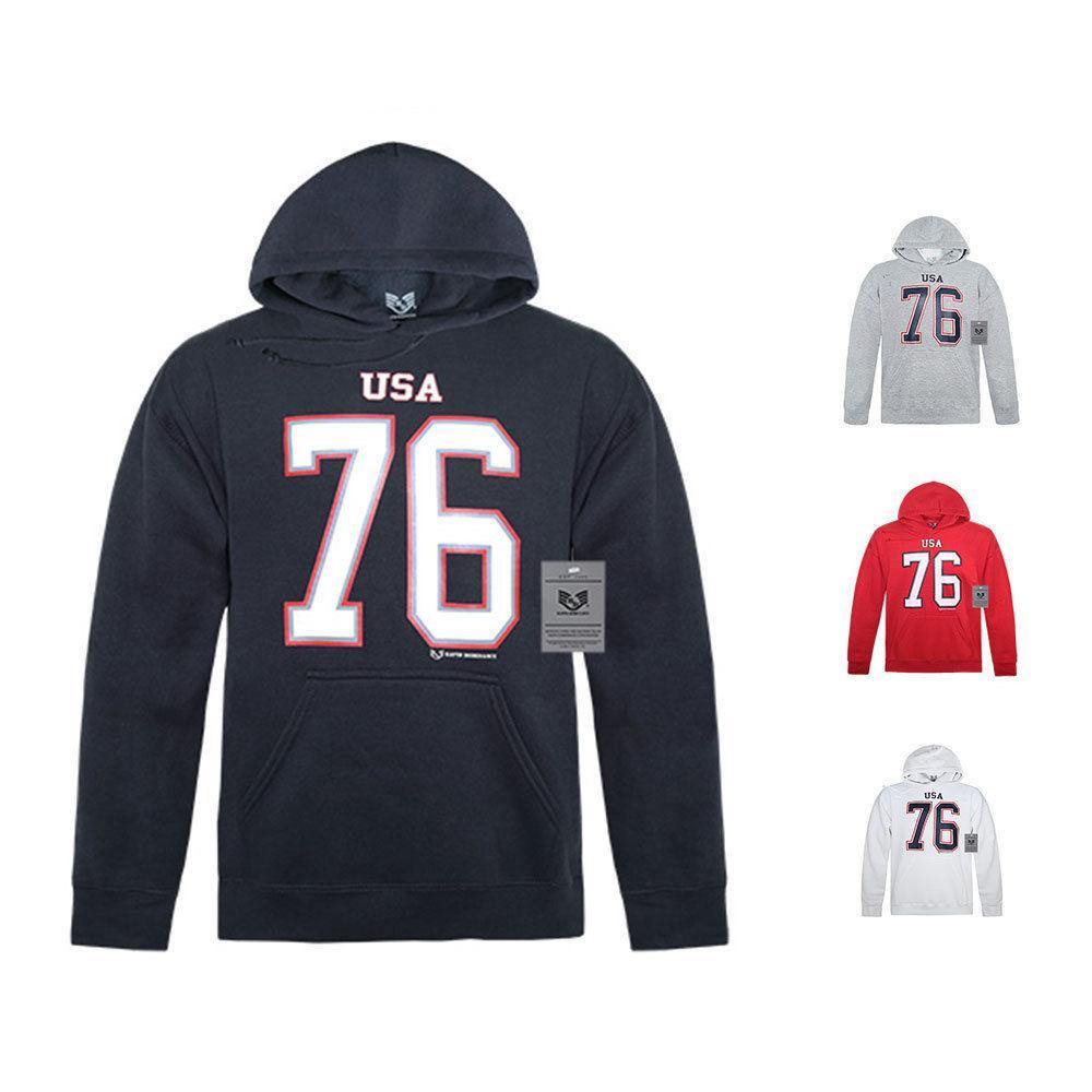 Rapid Dominance Patriotic Athletic USA 76 Printed Graphic Pullover Hoodies Sweatshirt Unisex-Heather Grey-Regular-Small