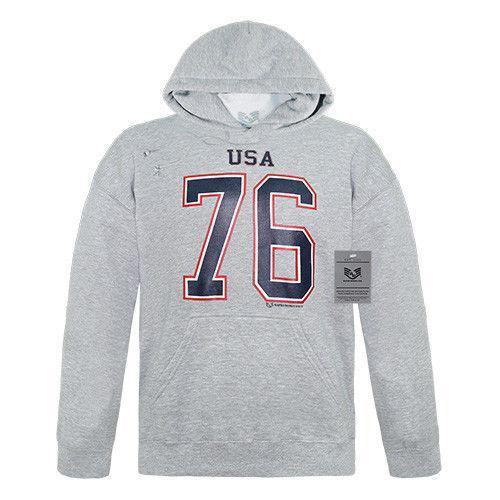 Rapid Dominance Patriotic Athletic USA 76 Printed Graphic Pullover Hoodies Sweatshirt Unisex-Heather Grey-Regular-Small