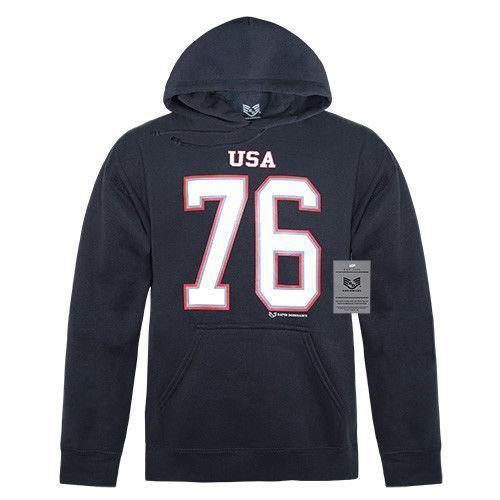 Rapid Dominance Patriotic Athletic USA 76 Printed Graphic Pullover Hoodies Sweatshirt Unisex-Navy-Regular-Small