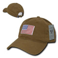 Patriotic USA American Flag Embroidered Relaxed Polo Baseball Dad Caps Hats-Coyote-