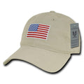 Patriotic USA American Flag Embroidered Relaxed Polo Baseball Dad Caps Hats-Stone-