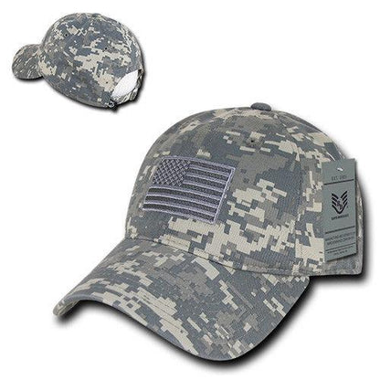 Patriotic USA American Team Tonal Flag Washed Cotton Polo Dad Caps Hats-Black-