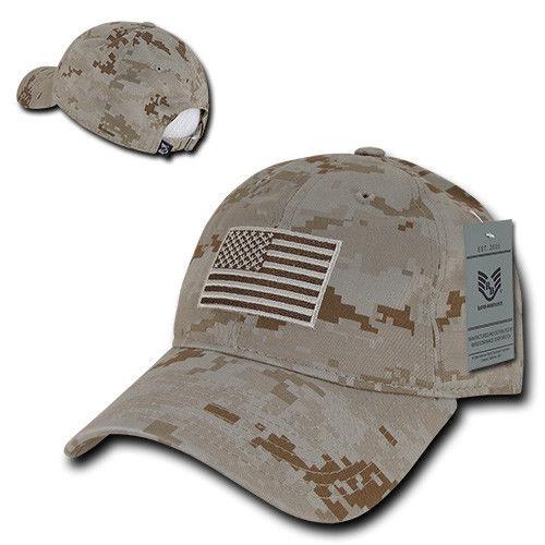 Patriotic USA American Team Tonal Flag Washed Cotton Polo Dad Caps Hats-Black-