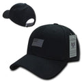 Patriotic USA Flag (Rubber) Structured Baseball Cotton Snapback Ball Caps Hats-Black-