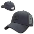 Patriotic USA Flag (Rubber) Structured Baseball Cotton Snapback Ball Caps Hats-Dark Grey-