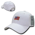 Patriotic USA Flag (Rubber) Structured Baseball Cotton Snapback Ball Caps Hats-White-