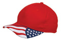 Patriotic USA US Flag Stars Racing 6 Panel Baseball Cotton Hats Caps-Red-