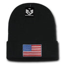 Patriotic USA Flag Thin Blue Line Knit Beanies Acrylic Winter Olympics Long Cuff-Red/White/Blue Flag- 6 image
