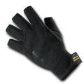 Polar Fleece Half Finger Winter Outdoor Military Patrol Army Gloves-Black-Small-