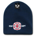Police Fire Dept Security Border Patrol Sheriff Short Beanies Knit Caps Winter-Fire Department - Navy-