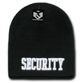 Police Fire Dept Security Border Patrol Sheriff Short Beanies Knit Caps Winter-Security - Black-