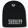 Police Fire Dept Security Border Patrol Sheriff Short Beanies Knit Caps Winter-Sheriff - Black-