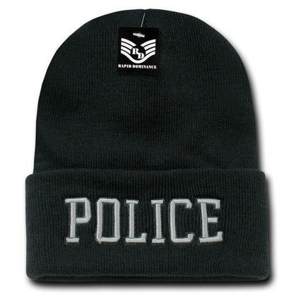 Rapid Dominance Police Fire Dept Security Sheriff Border Patrol Long Cuffed Warm Winter Beanies-Fire Department - Navy-
