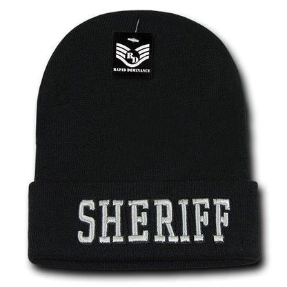 Rapid Dominance Police Fire Dept Security Sheriff Border Patrol Long Cuffed Warm Winter Beanies-Fire Department - Navy-
