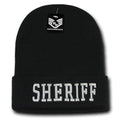 Rapid Dominance Police Fire Dept Security Sheriff Border Patrol Long Cuffed Warm Winter Beanies-Sheriff - Black-