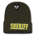 Rapid Dominance Police Fire Dept Security Sheriff Border Patrol Long Cuffed Warm Winter Beanies-Sheriff - Olive-