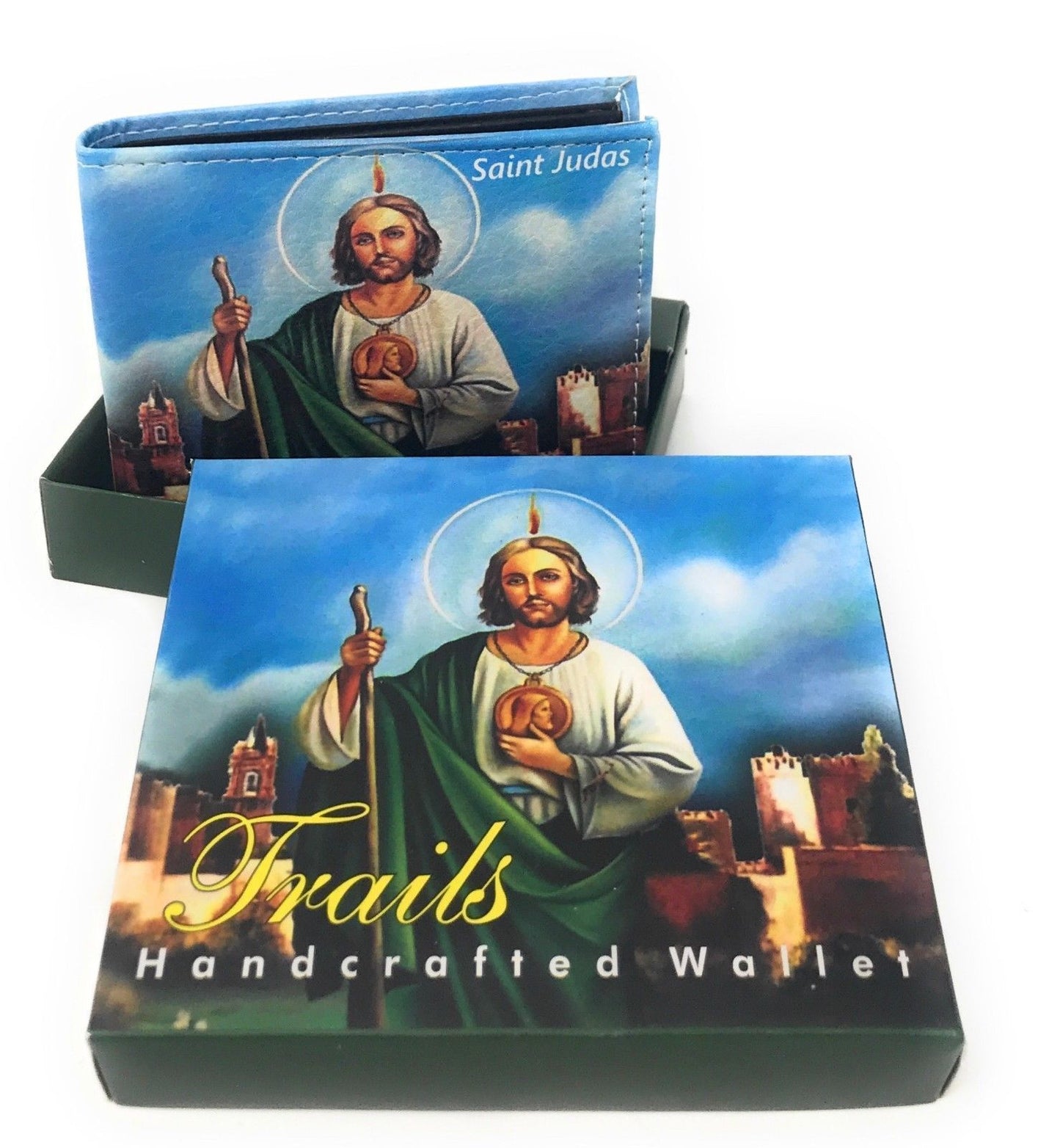 Printed Designs Bifold Wallets In Gift Box Cash Card Id Slots Mens Womens Youth-SAINT JUDAS-