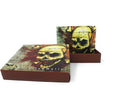 Printed Designs Bifold Wallets In Gift Box Cash Card Id Slots Mens Womens Youth-SKULL BROWN-