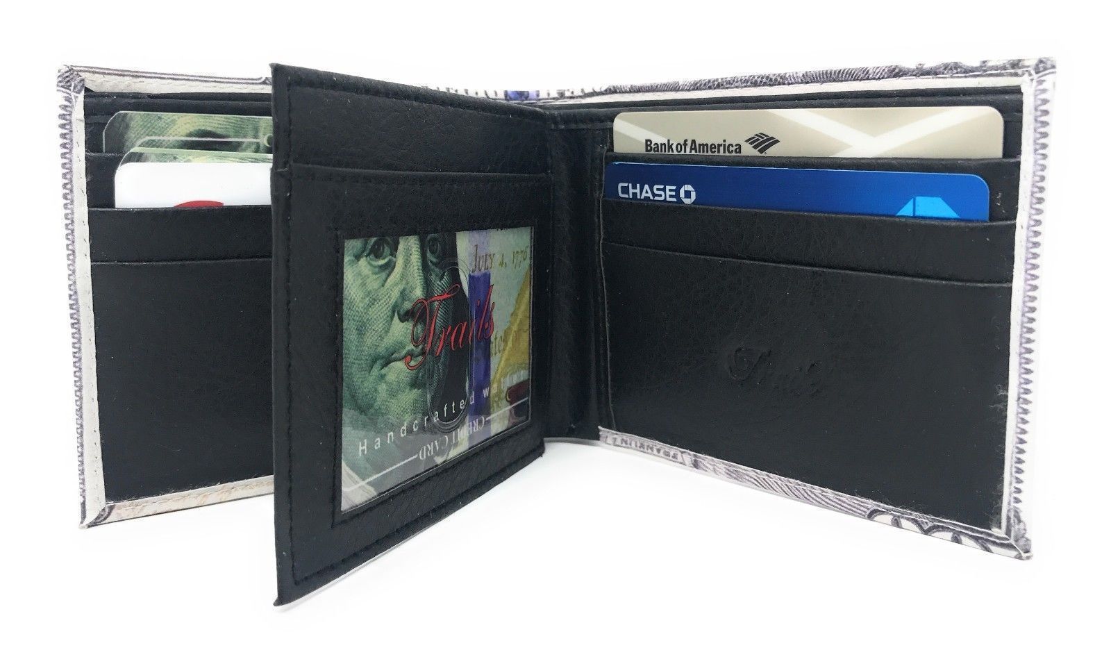 Printed Designs Bifold Wallets In Gift Box Cash Card Id Slots Mens Womens Youth-US 100 DOLLARS-