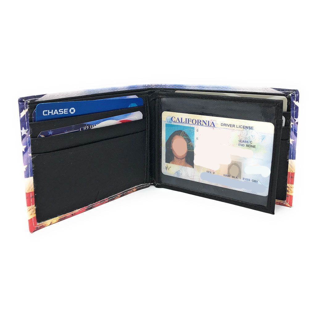Printed Designs Bifold Wallets In Gift Box Cash Card Id Slots Mens Womens Youth-US 100 DOLLARS-