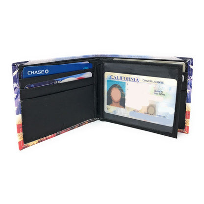 Printed Designs Bifold Wallets In Gift Box Cash Card Id Slots Mens Womens Youth-US 100 DOLLARS-