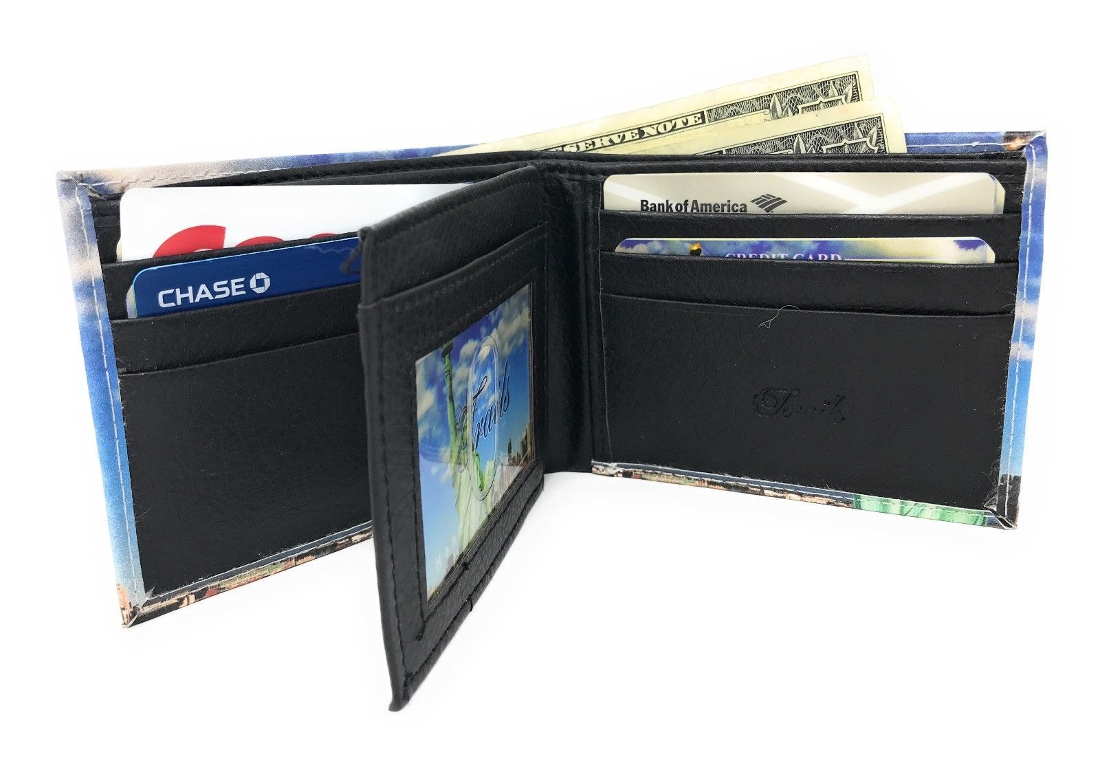 Printed Designs Bifold Wallets In Gift Box Cash Card Id Slots Mens Womens Youth-US 100 DOLLARS-
