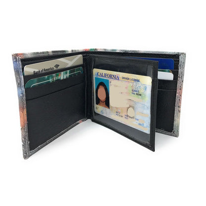 Printed Designs Bifold Wallets In Gift Box Cash Card Id Slots Mens Womens Youth-US 100 DOLLARS-