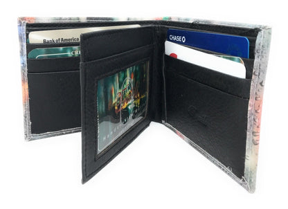 Printed Designs Bifold Wallets In Gift Box Cash Card Id Slots Mens Womens Youth-US 100 DOLLARS-