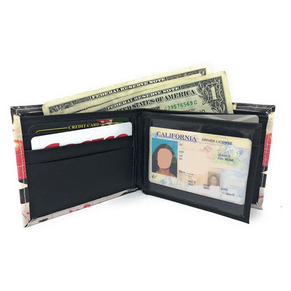 Printed Designs Bifold Wallets In Gift Box Cash Card Id Slots Mens Womens Youth-US 100 DOLLARS-