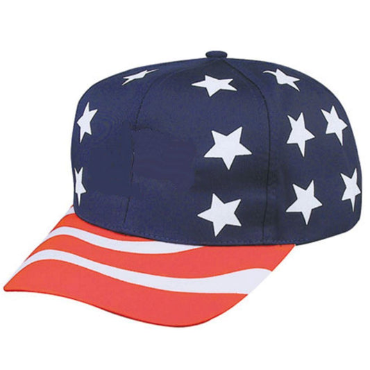 Pro Style Stars Stripes USA US Flag American Patriotic 6 Panel Hats Caps-