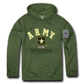 Pullover Hoodie Sweatshirt US Military Navy Air Force Army Marines Coast Guard-Army - Olive-Regular-Small