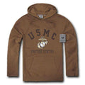 Pullover Hoodie Sweatshirt US Military Navy Air Force Army Marines Coast Guard-Marines - Coyote-Regular-Small