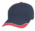 Racing Sandwich 6 Panel Low Crown Baseball Hats Caps Two Tone Brushed Cotton-Navy/Red-