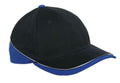 Racing Baseball Hats Caps Sandwich Brushed Cotton 6 Panel Low Crown Two Tone-Black/Royal-