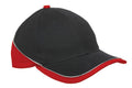 Racing Baseball Hats Caps Sandwich Brushed Cotton 6 Panel Low Crown Two Tone-Black/Red-