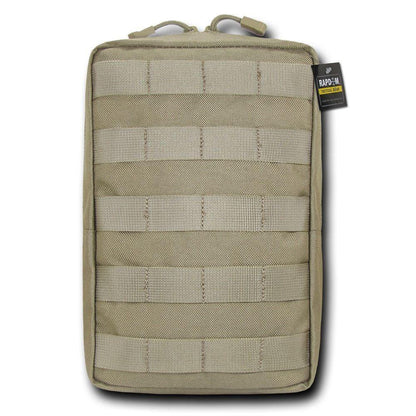 RAPDOM 6X10 Utility Pouch Vertical Tactical Gear Military-khaki-