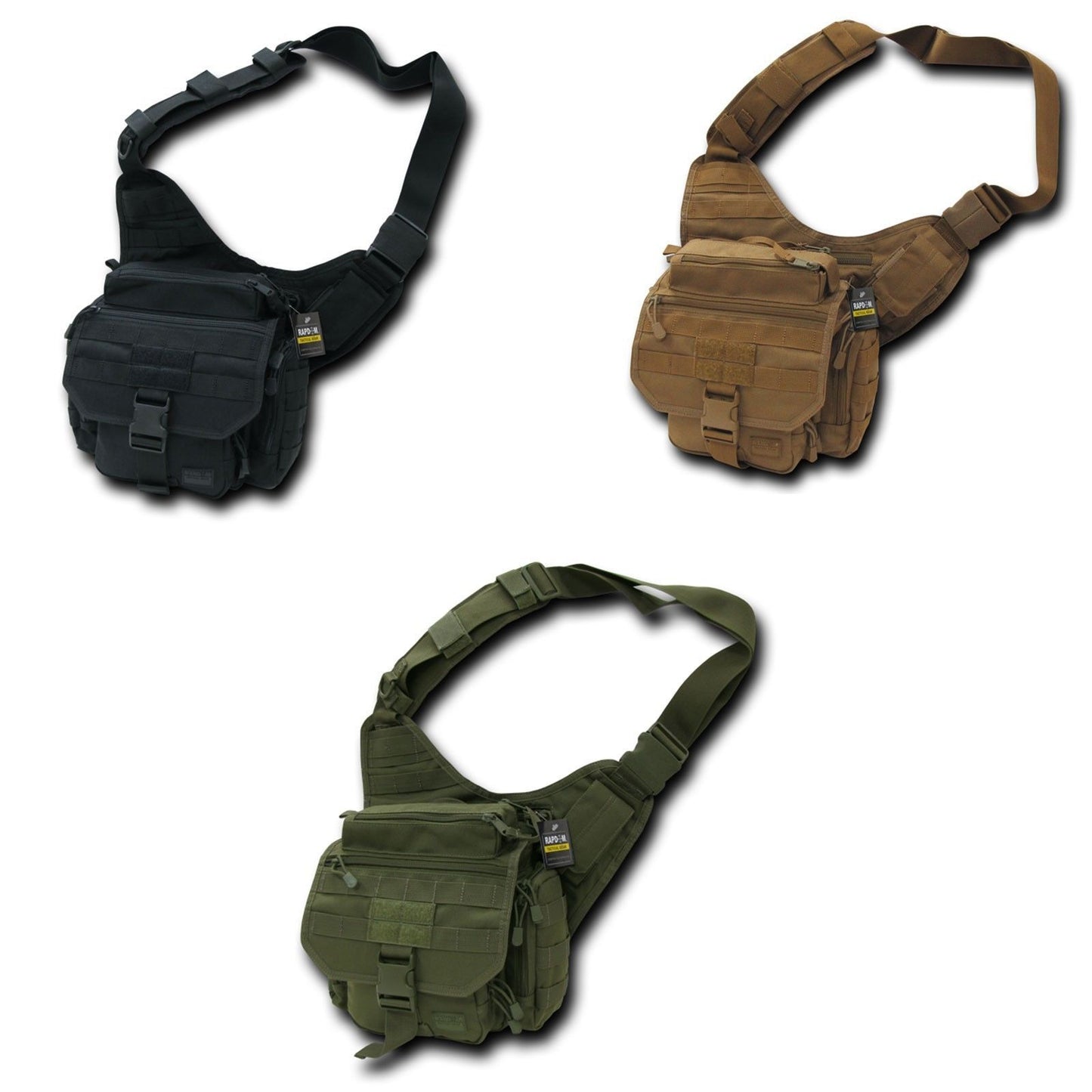 Rapdom Edc Molle Shoulder Tactical Field Messenger Work Bag Camping Gear Hiking-Coyote-