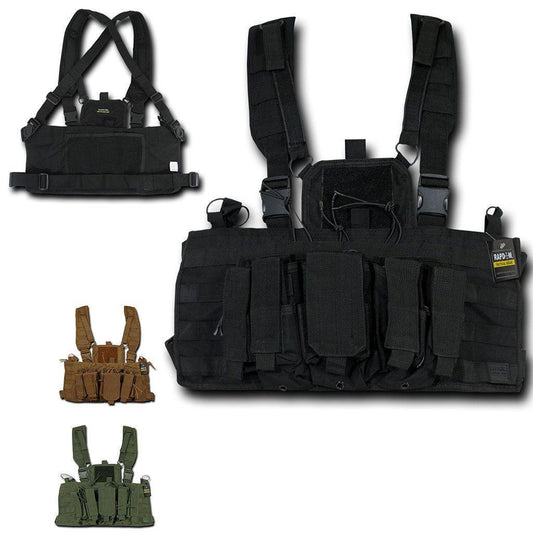 RAPDOM Heavy Duty Molle Webbing Rig Vest Military Army Law Enforcement-Black-