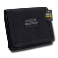 RAPDOM Men'S Tri-Fold Wallet Tactical Non Stick Id Window 18 Compartment/Pocket-Black-