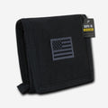 RAPDOM Men'S Tri-Fold Wallet Tactical Non Stick Id Window 18 Compartment/Pocket-USA - Black-