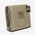 RAPDOM Men'S Tri-Fold Wallet Tactical Non Stick Id Window 18 Compartment/Pocket-USA- Khaki-