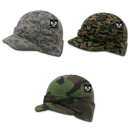 Rapid Dominance Military Camouflage Camo Gi Beanies With Visor Knit Watch Caps Hats-Universal Digital-