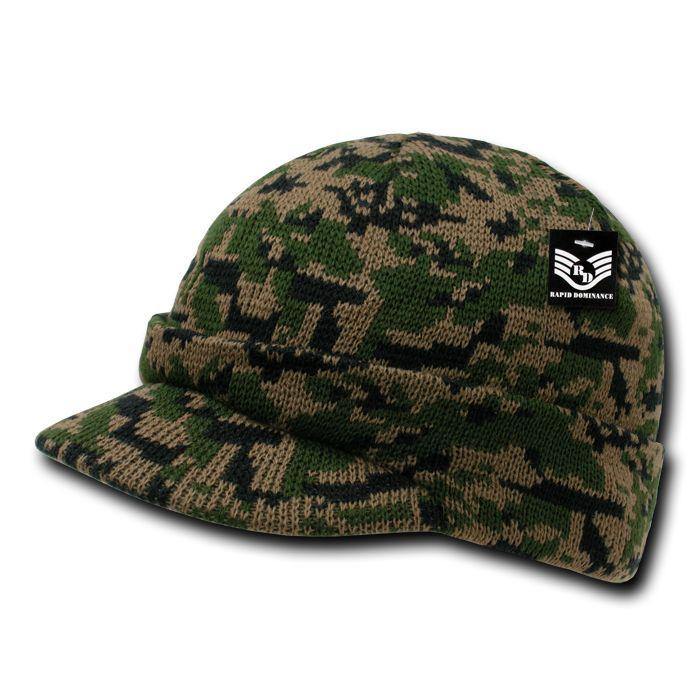 Rapid Dominance Military Camouflage Camo Gi Beanies With Visor Knit Watch Caps Hats-Universal Digital-