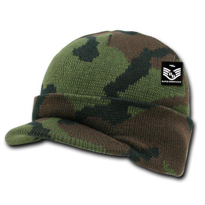 Rapid Dominance Military Camouflage Camo Gi Beanies With Visor Knit Watch Caps Hats-Universal Digital-