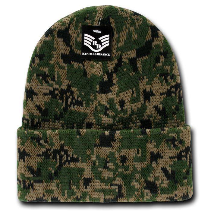 Rapid Dominance Military Camouflage Cuffed Beanies Knit Winter Watch Caps Hats-Universal Digital-