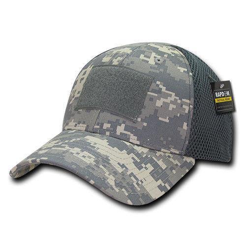 Rapdom Military Operator Tactical Air Mesh Flex Low Crown Duty Patch Caps Hats-ACU-