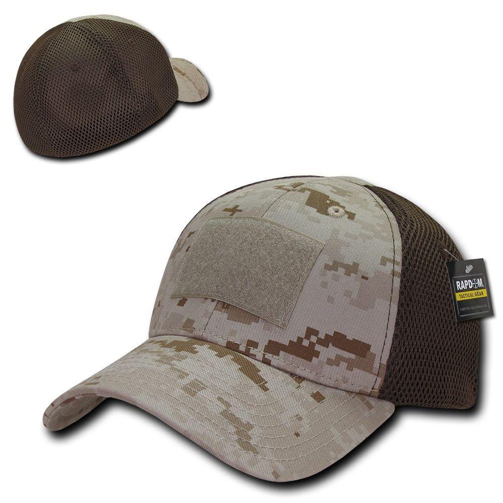 Rapdom Military Operator Tactical Air Mesh Flex Low Crown Duty Patch Caps Hats-ACU-