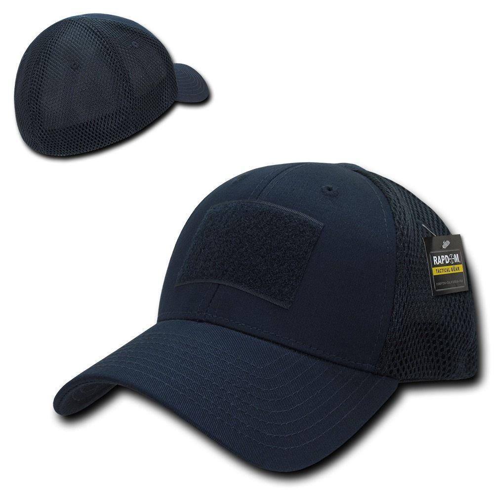Rapdom Military Operator Tactical Air Mesh Flex Low Crown Duty Patch Caps Hats-NAVY-