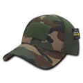 Rapdom Military Operator Tactical Air Mesh Flex Low Crown Duty Patch Caps Hats-WOODLAND-