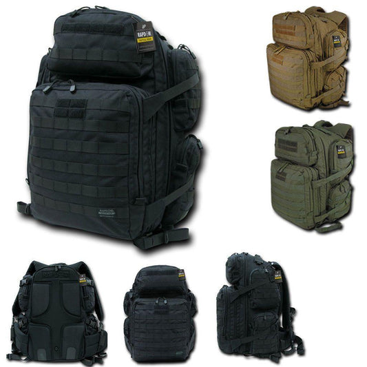RAPDOM Tactical Military Army Pack Backpack Padded Survival Hiking Outdoor-Black-